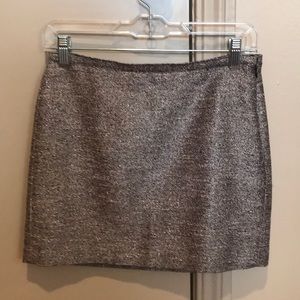 Madewell pink black and silver tweed skirt